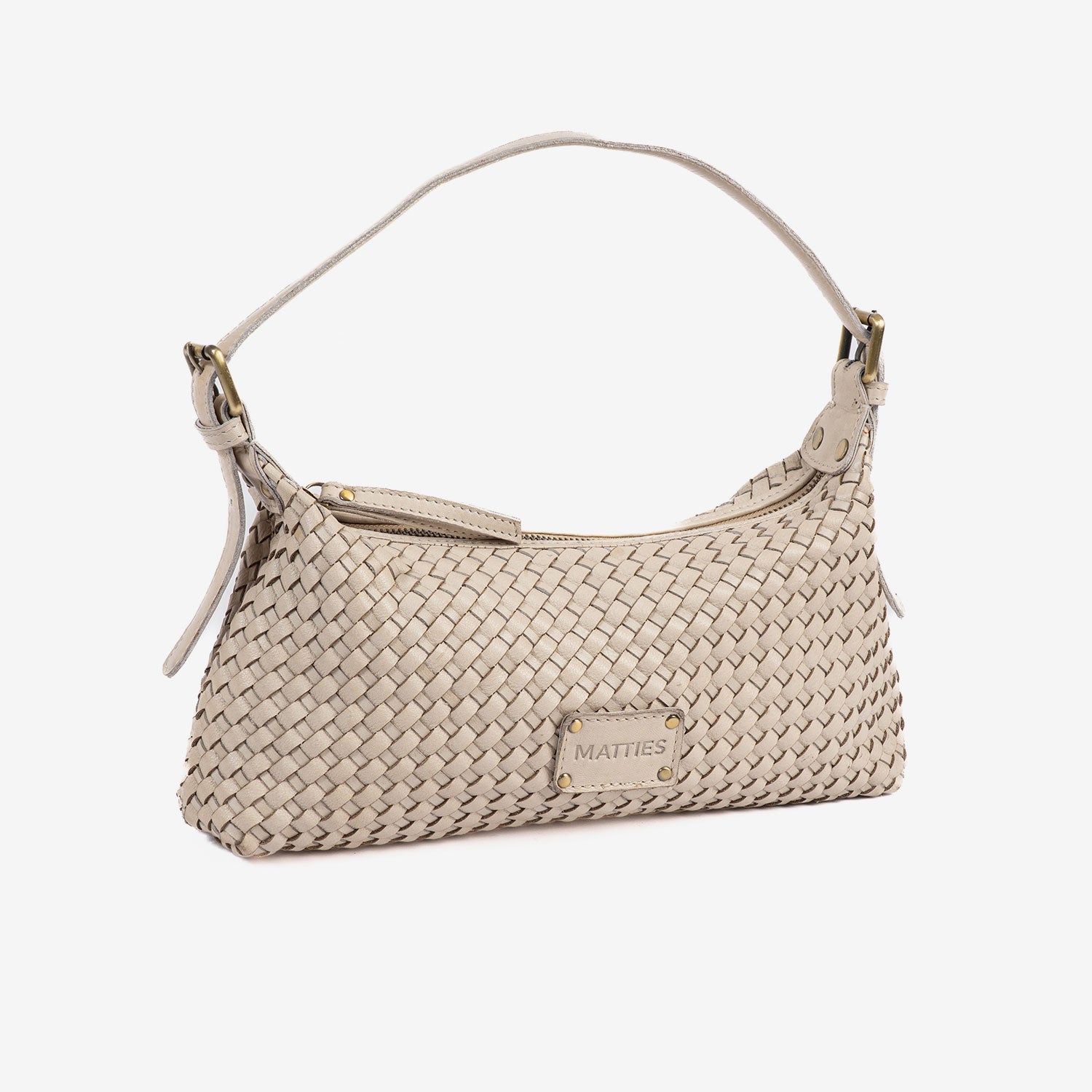 Bolsa de ombro para mulher, Série Trançada/Couro. 30x13x09 cm