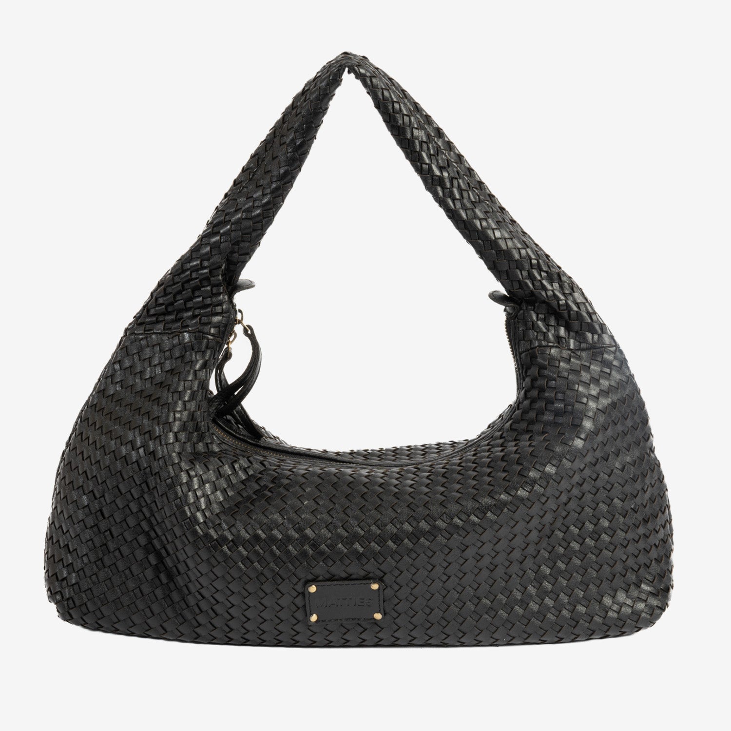 Bolsa de ombro para mulher, Série Trançada/Couro. 45x20x10 cm