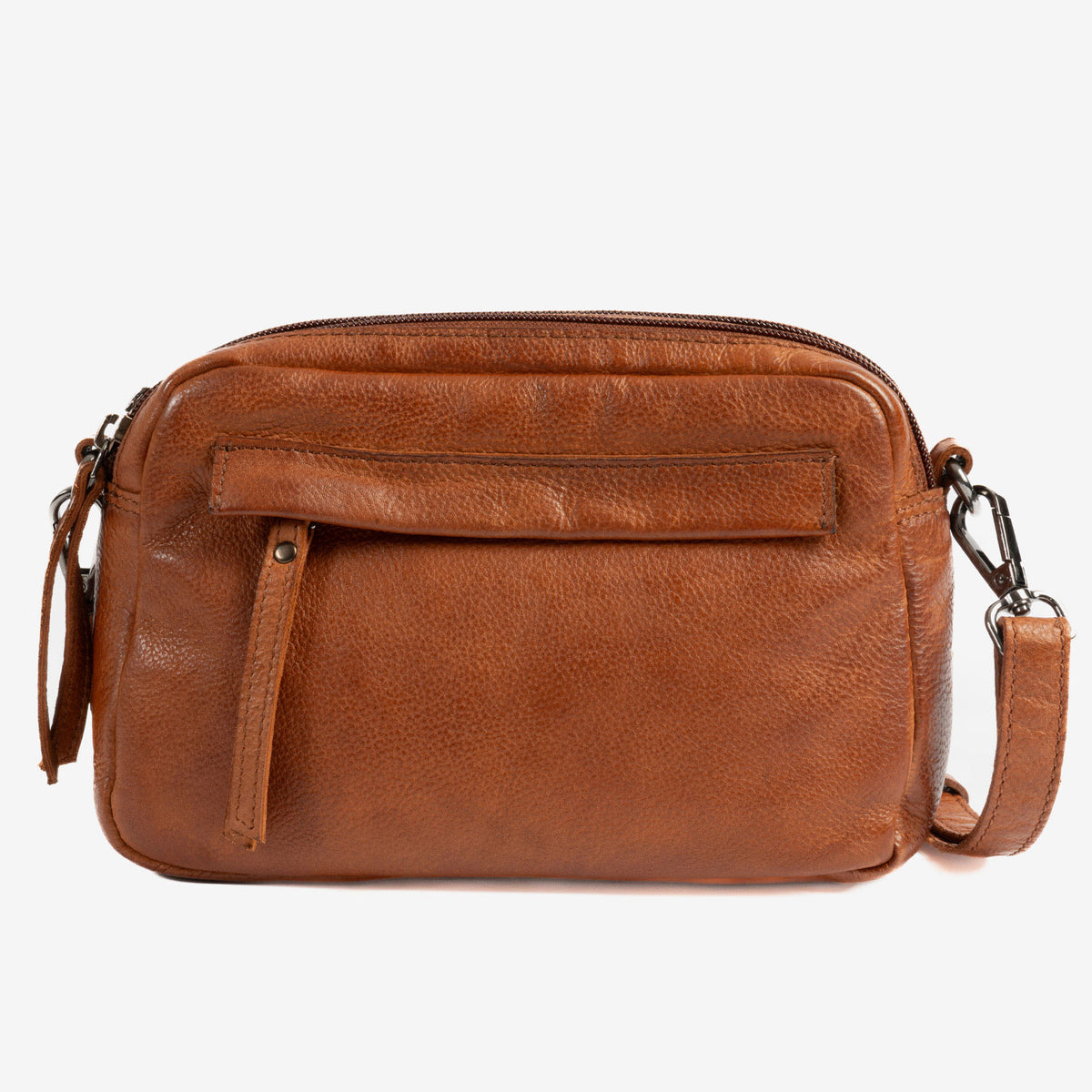 Bolso bandolera de piel natural