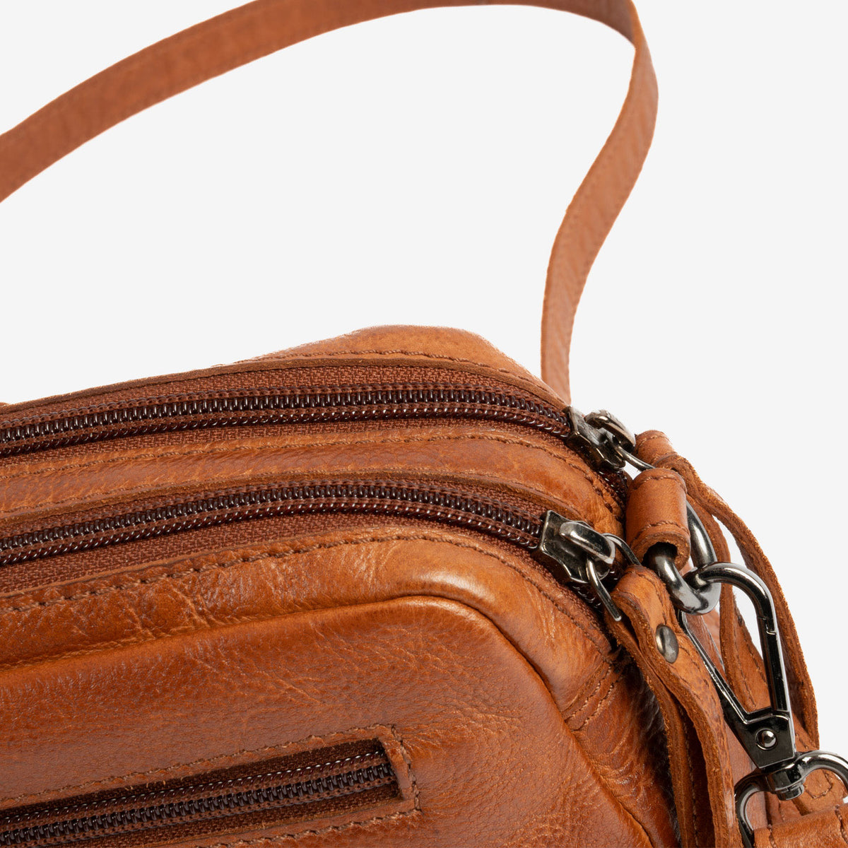 Bolso bandolera de piel natural