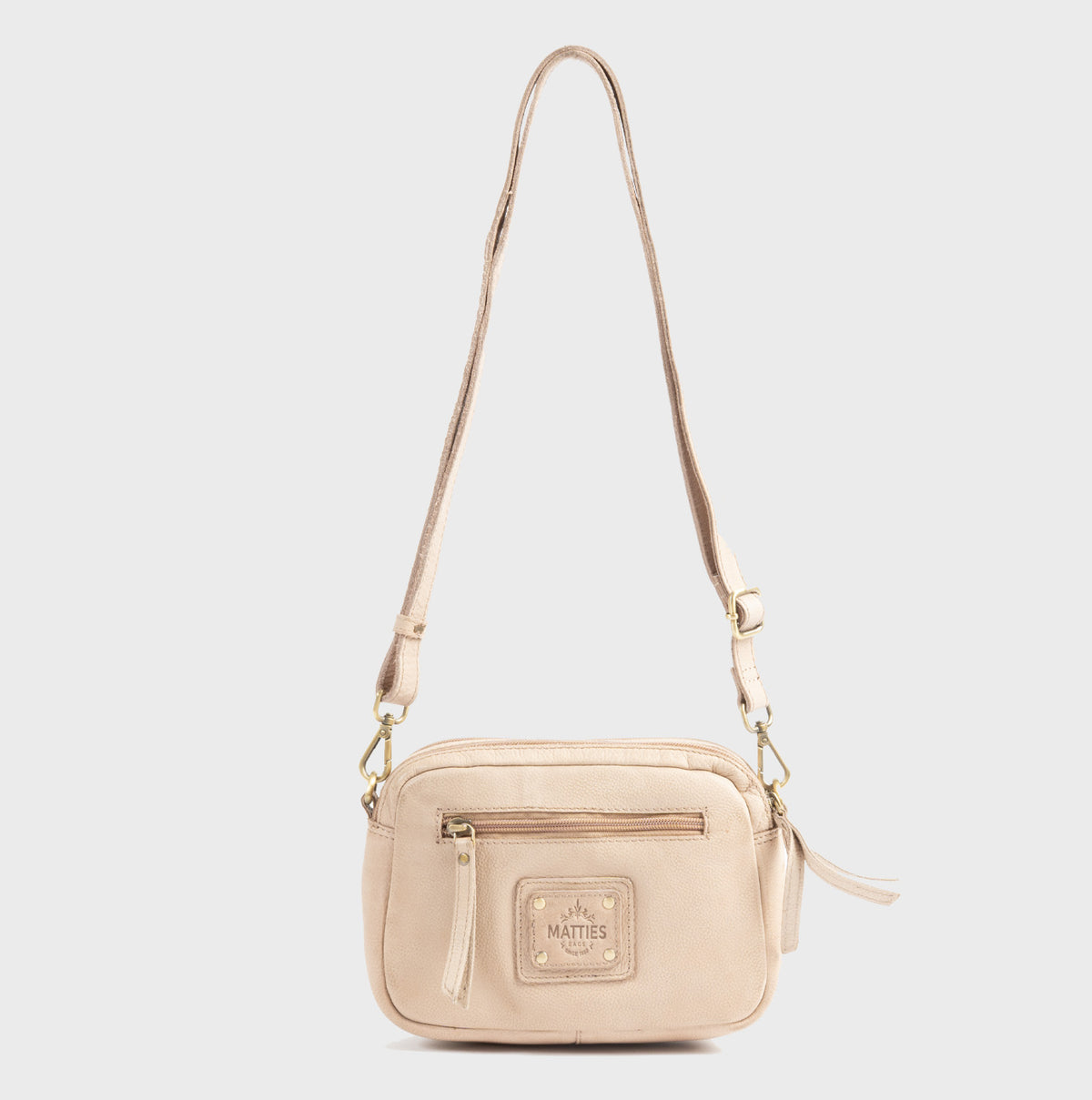 Bolso bandolera de piel natural