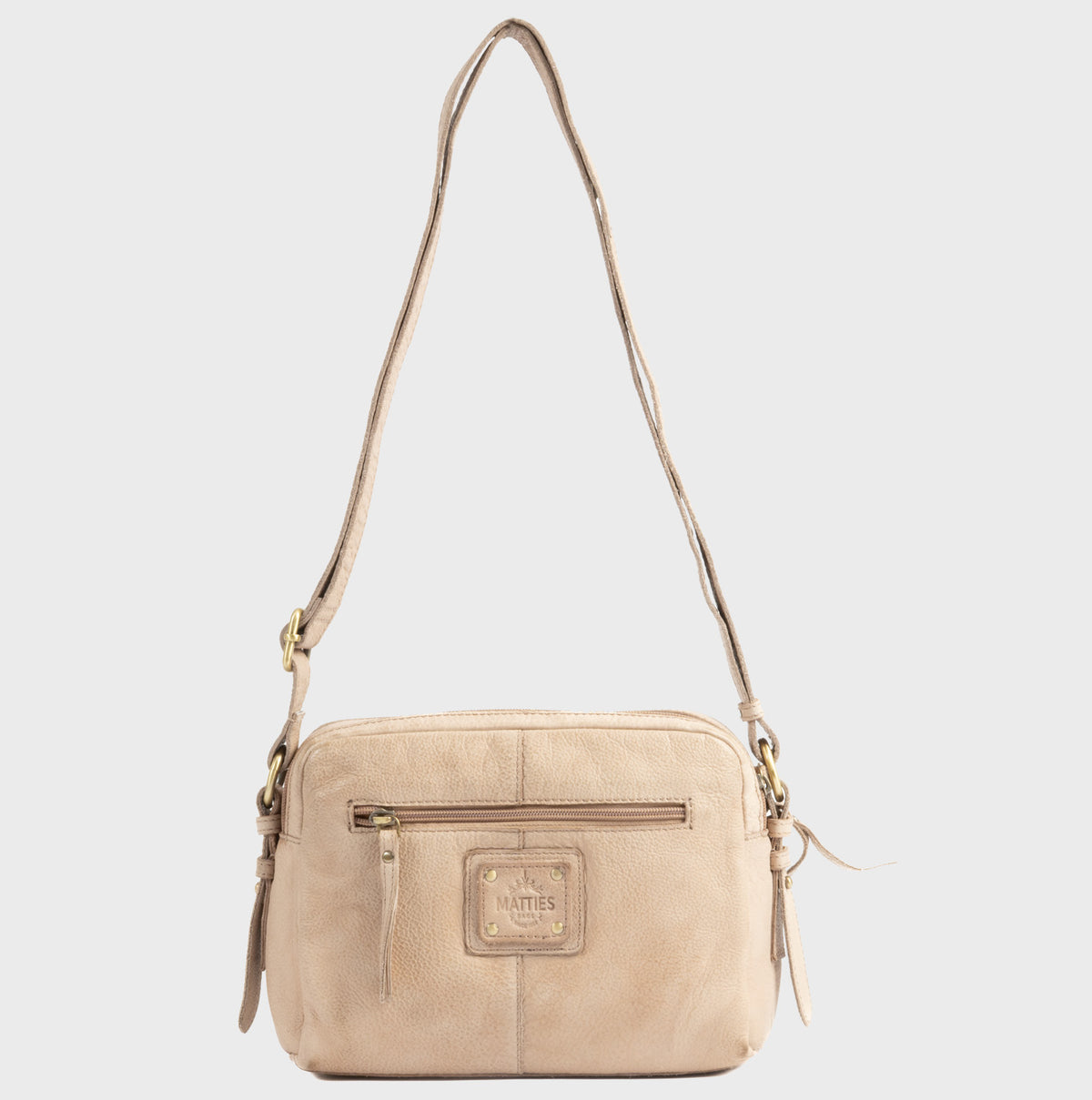 Bolso bandolera de piel natural