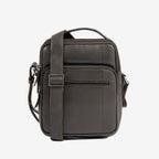 Bolsa de mensageiro para homem, preta, da linha Pioneer Leather. 19x24 cm