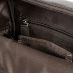 Bolsa de mensageiro para homem, preta, da linha Pioneer Leather. 19x24 cm