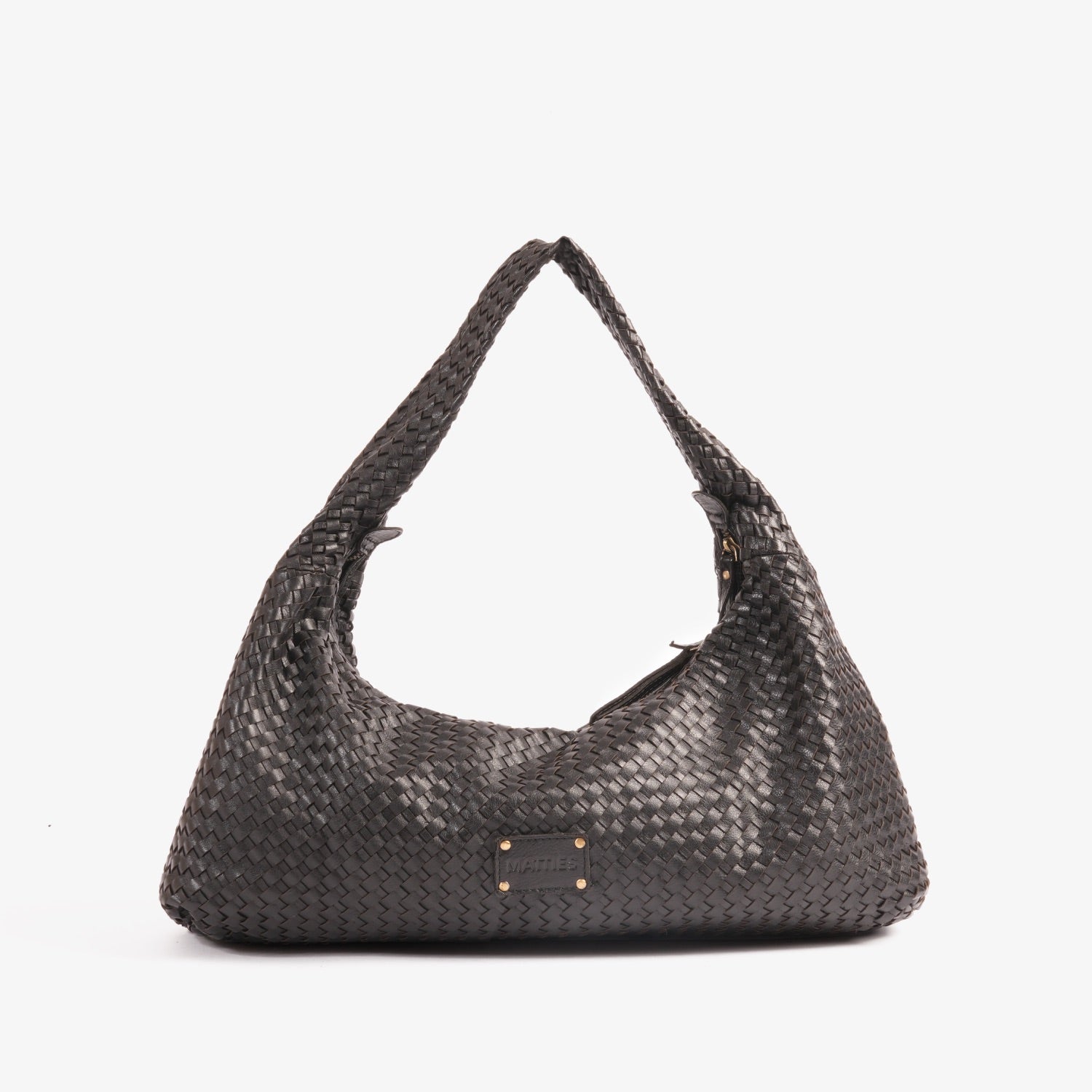 Bolsa de ombro para mulher, Série Trançada/Couro. 45x20x10 cm