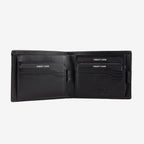 Billetero de piel para hombre, color negro, Serie spongy/leather. 12x9.5 cm - Matties Bags