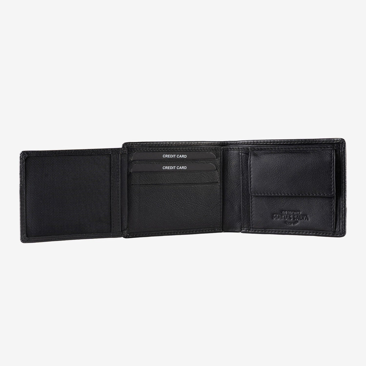 Billetero de piel para hombre, Serie grabada/leather. 11x9 cm - Matties Bags