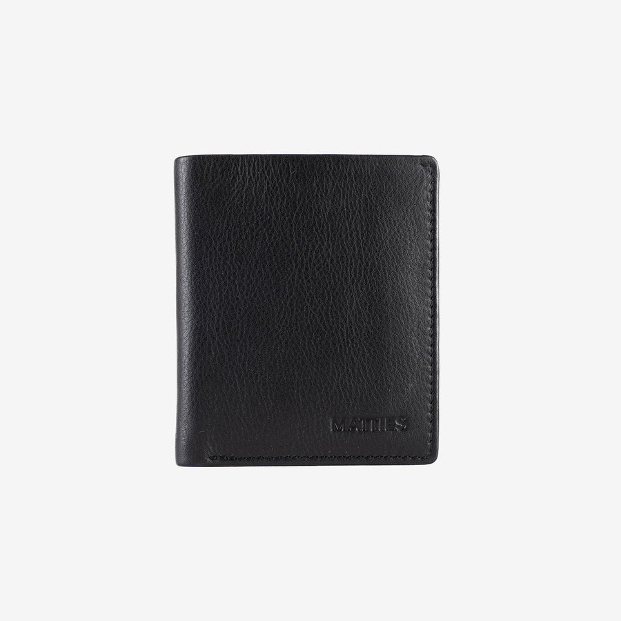Carteira de homem em pele, série Spongy/Leather. 9x10,5 cm