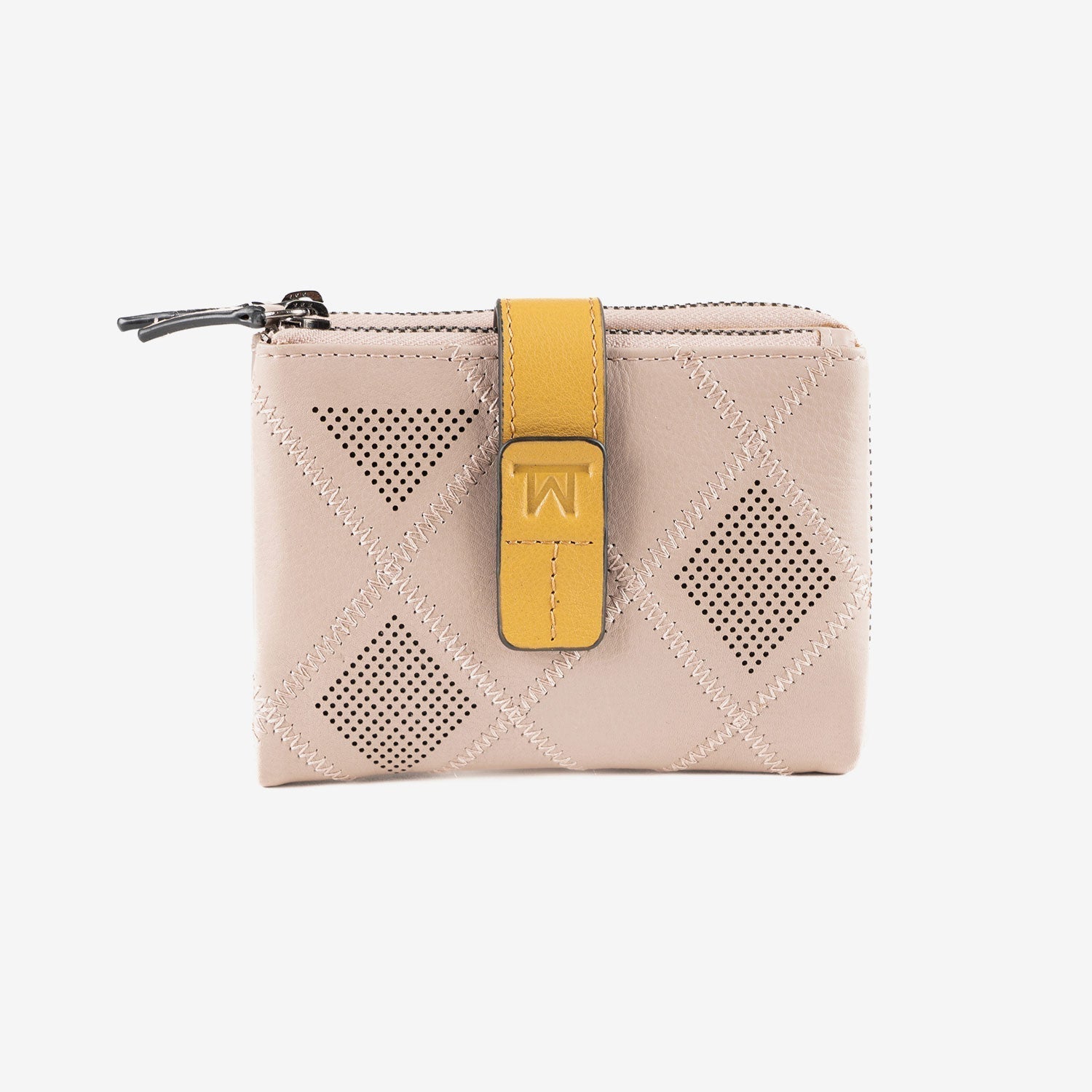 Billetero de piel para mujer, Serie laser leather. 12.5x09 cm - Matties Bags