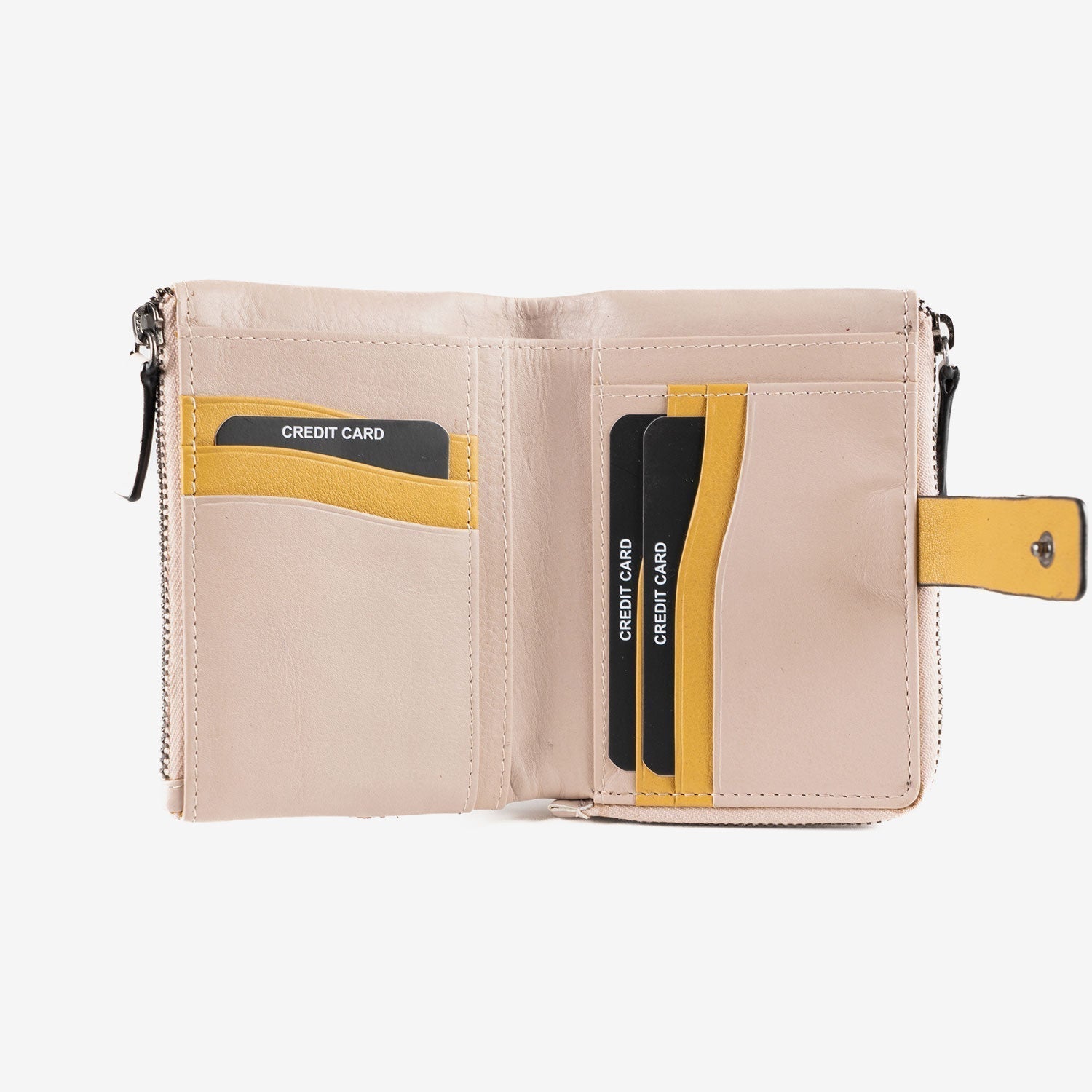 Billetero de piel para mujer, Serie laser leather. 12.5x09 cm - Matties Bags