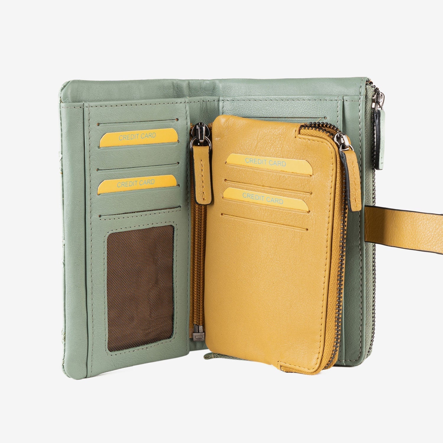 Billetero de piel para mujer, Serie laser leather. 16.5x9.5 cm - Matties Bags