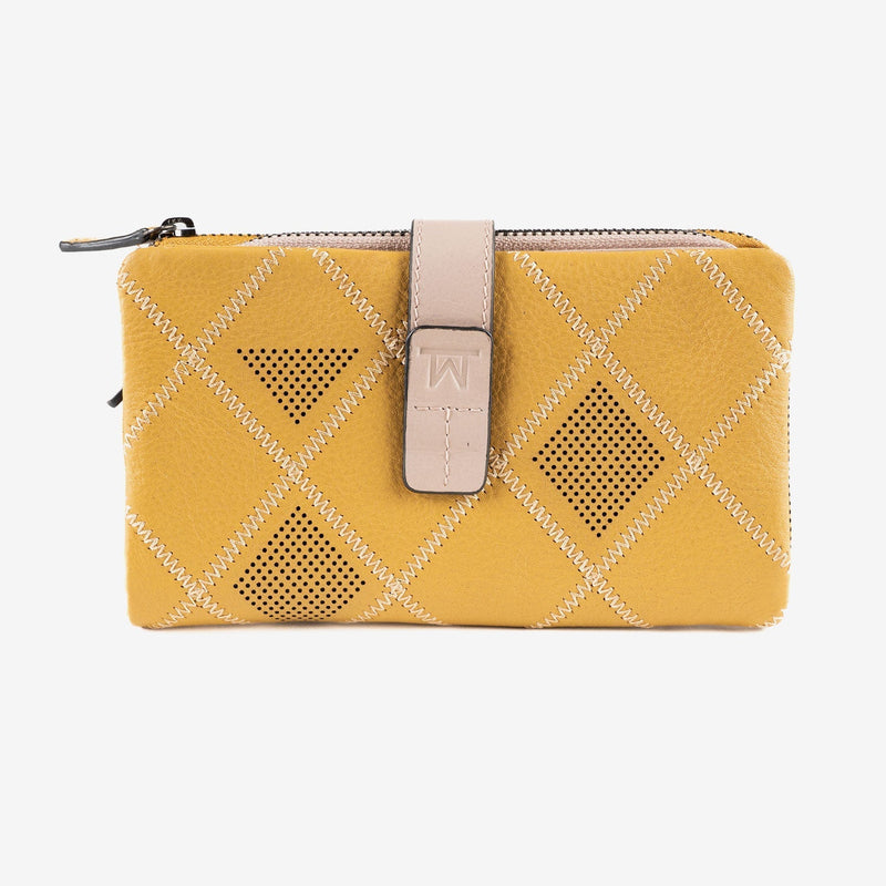 Billetero de piel para mujer, Serie laser leather. 16.5x9.5 cm - Matties Bags