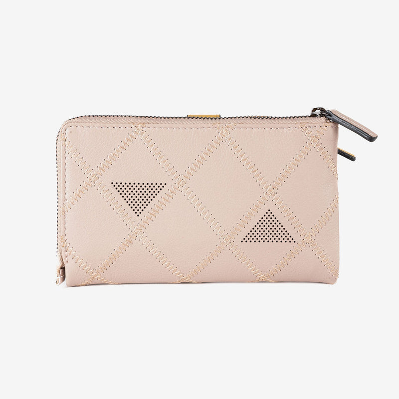 Billetero de piel para mujer, Serie laser leather. 16.5x9.5 cm - Matties Bags