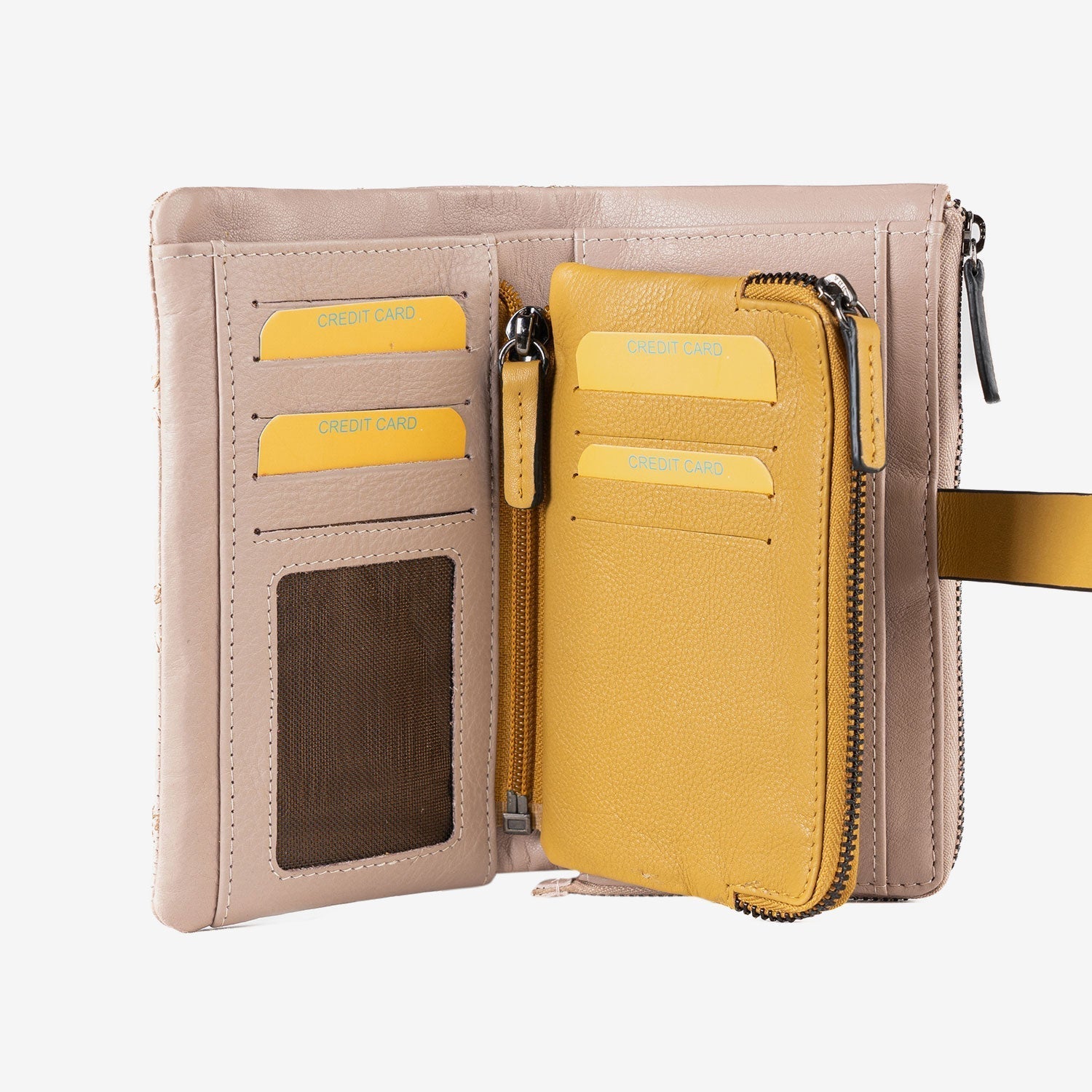 Billetero de piel para mujer, Serie laser leather. 16.5x9.5 cm - Matties Bags