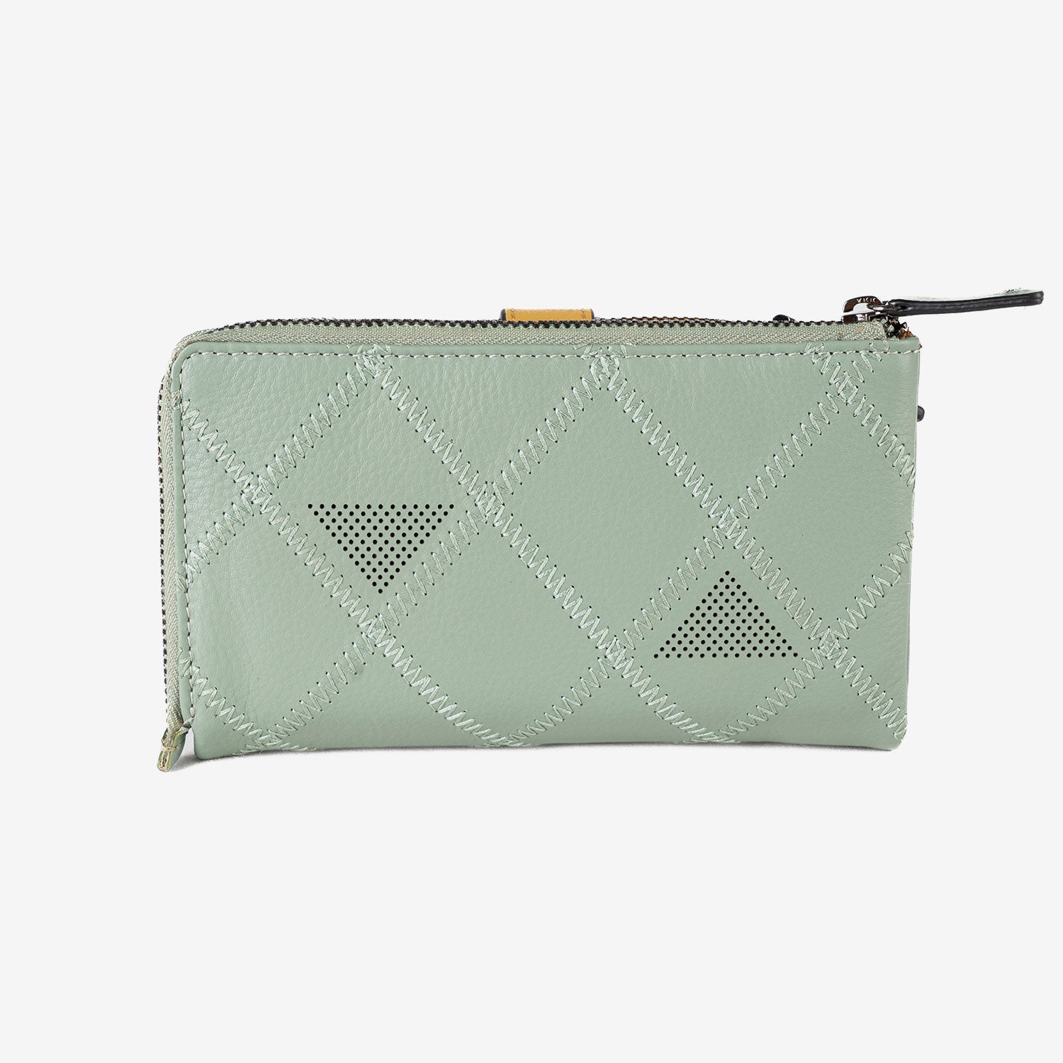 Billetero de piel para mujer, Serie laser leather. 16.5x9.5 cm - Matties Bags