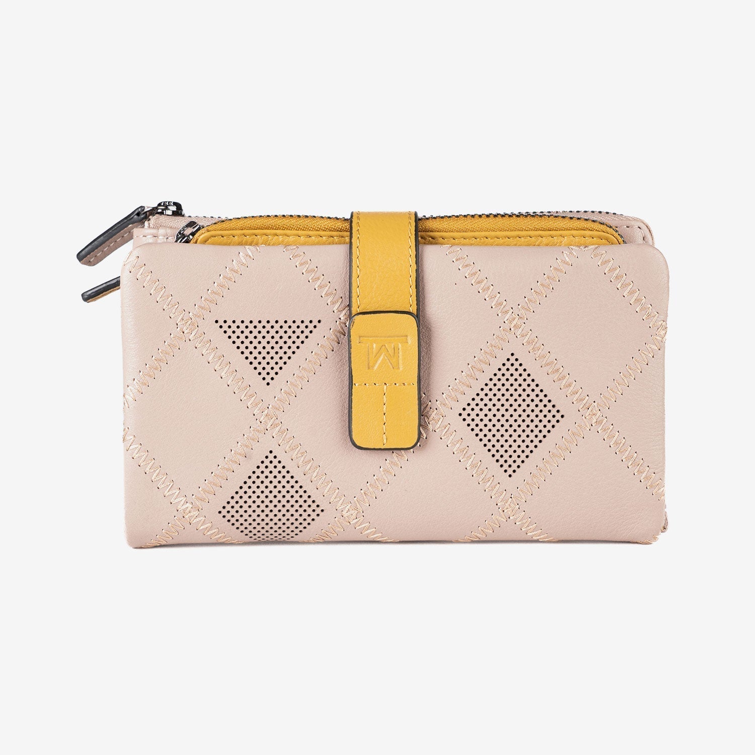 Billetero de piel para mujer, Serie laser leather. 16.5x9.5 cm - Matties Bags