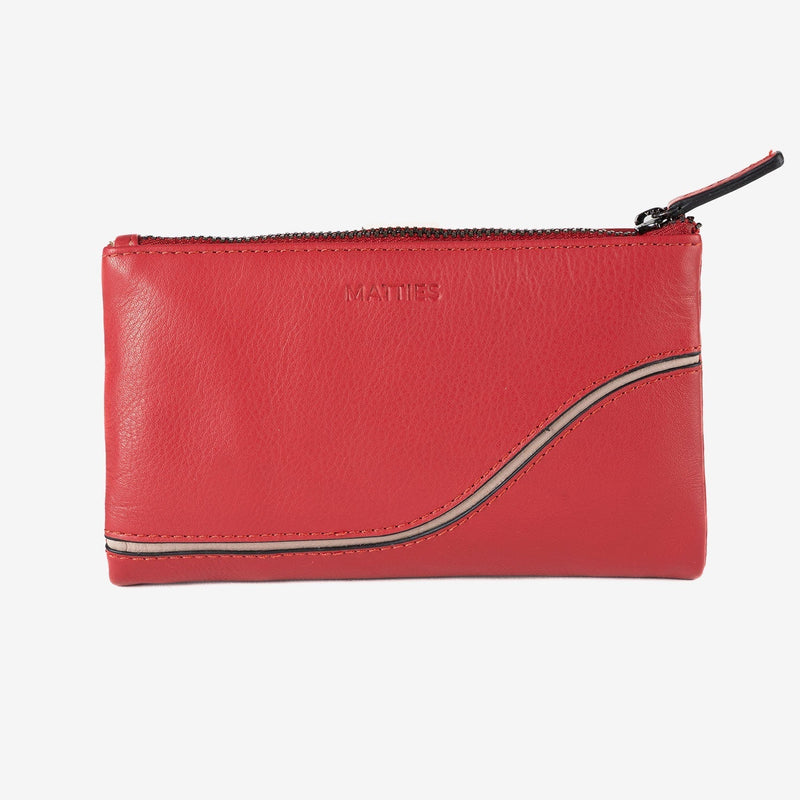 Billetero de piel para mujer, Serie line leather. 17x10 cm - Matties Bags