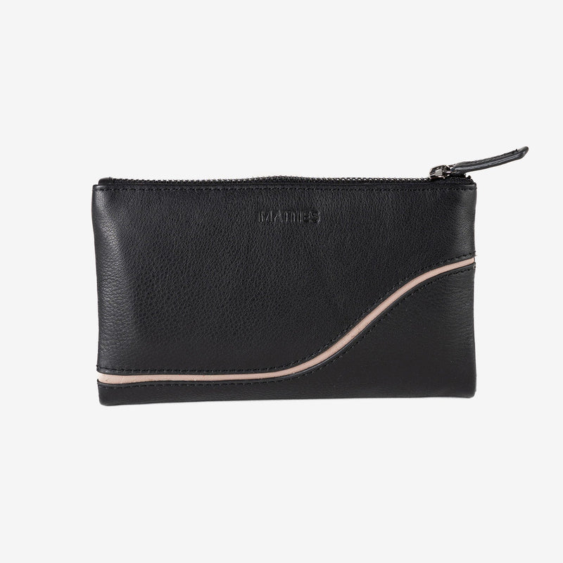 Billetero de piel para mujer, Serie line leather. 17x10 cm - Matties Bags