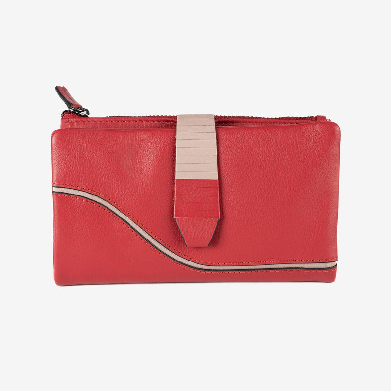 Billetero de piel para mujer, Serie line leather. 17x10 cm - Matties Bags