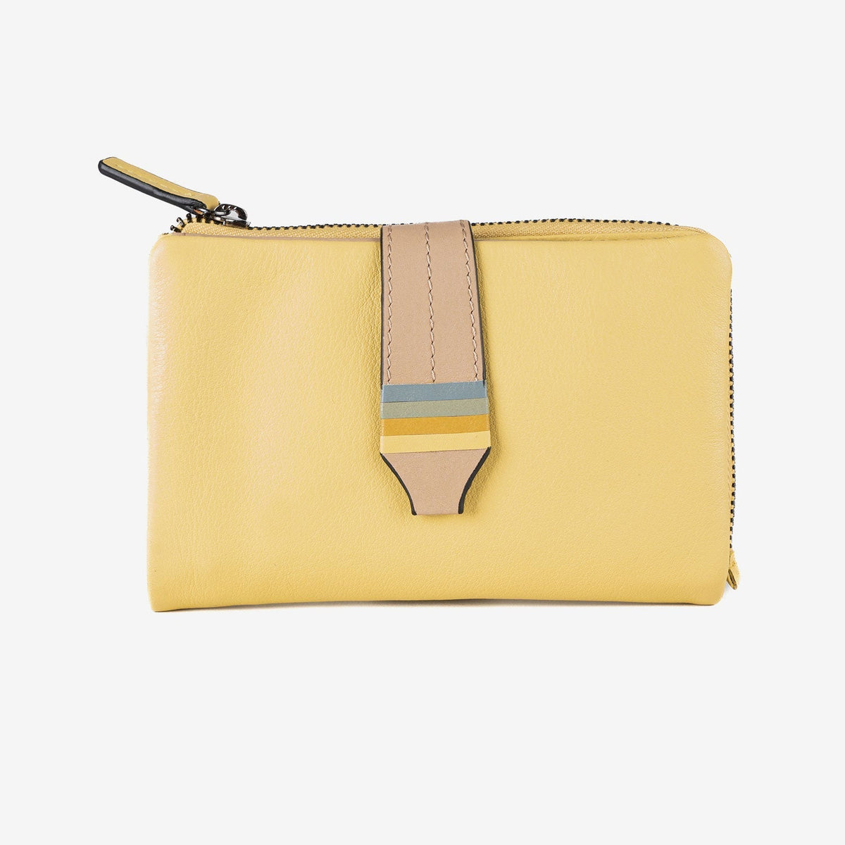 Billetero de piel para mujer, Serie strap leather. 14.5x9.5 cm - Matties Bags