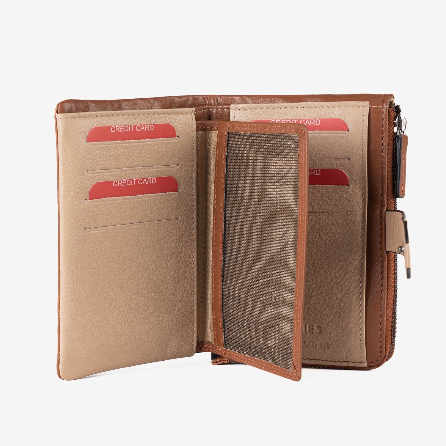 Billetero de piel para mujer, Serie strap leather. 14.5x9.5 cm - Matties Bags