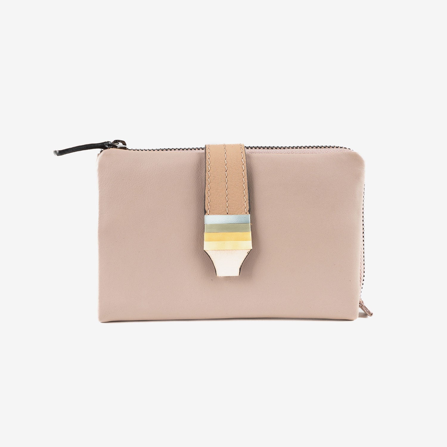 Billetero de piel para mujer, Serie strap leather. 14.5x9.5 cm - Matties Bags