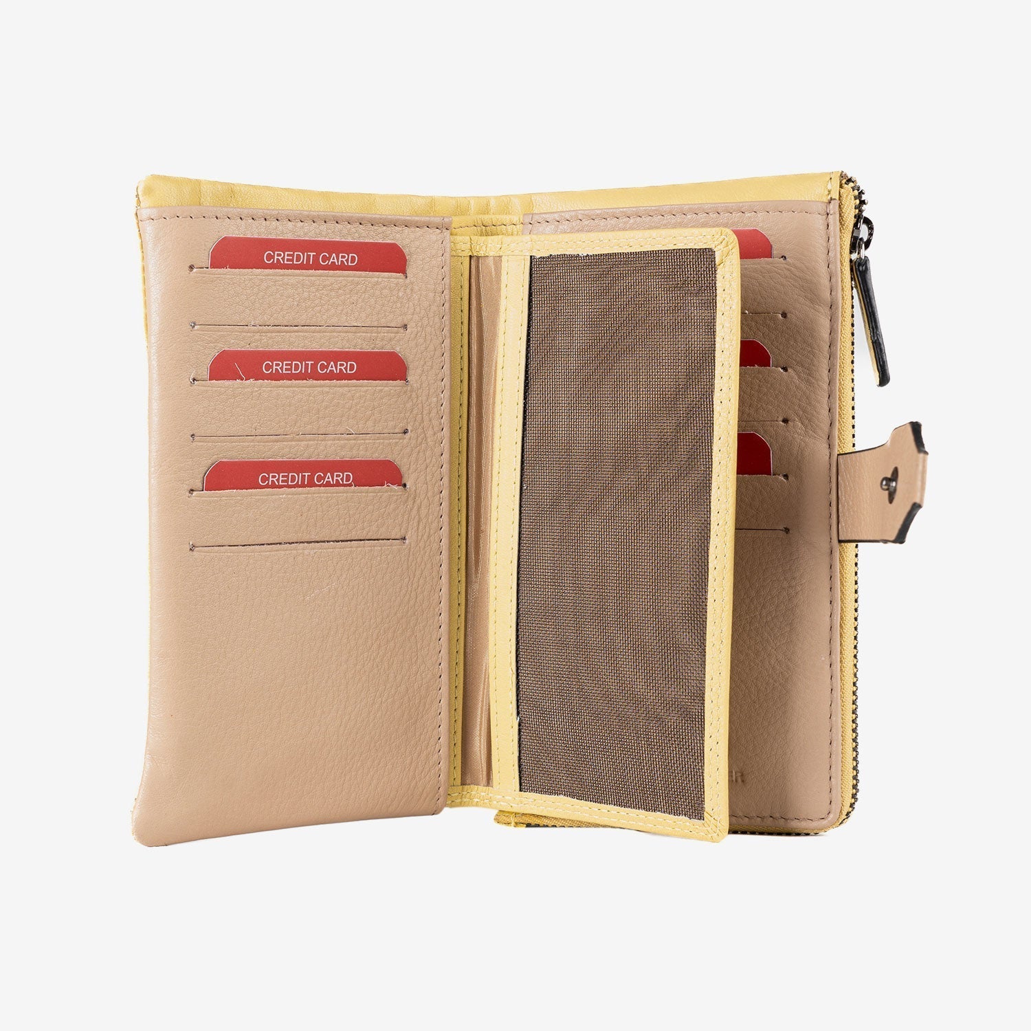 Billetero de piel para mujer, Serie strap leather. 16.5x10 cm - Matties Bags