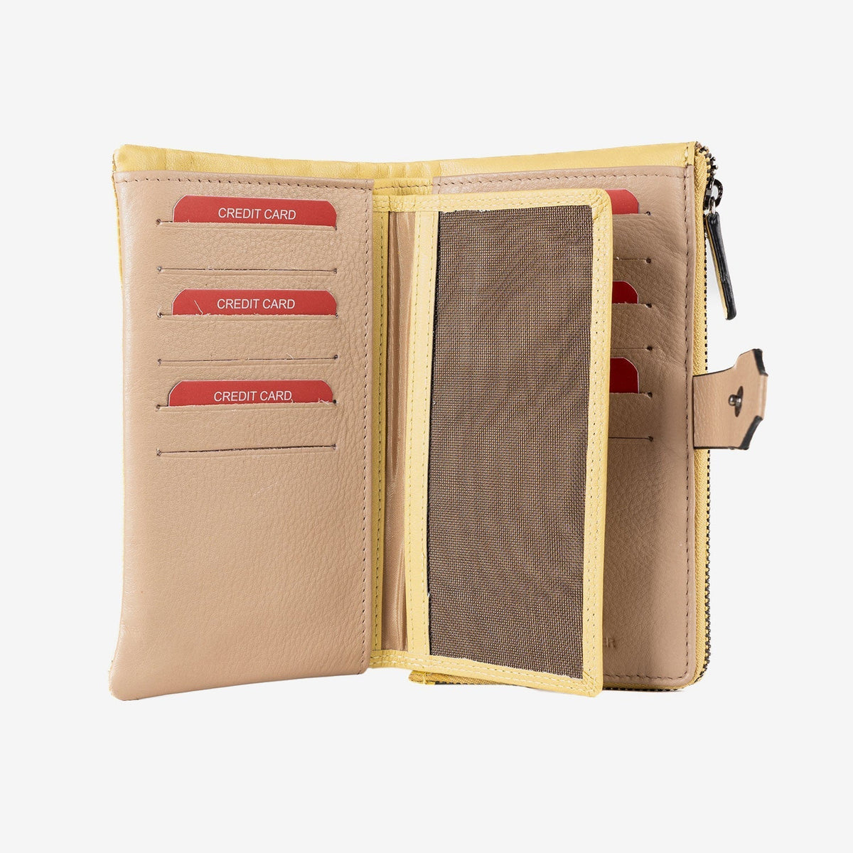 Billetero de piel para mujer, Serie strap leather. 16.5x10 cm - Matties Bags