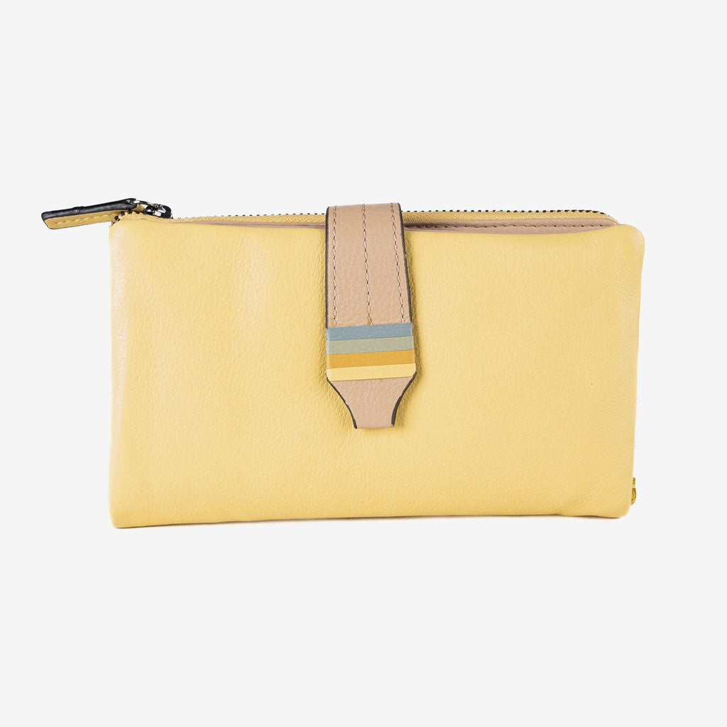 Billetero de piel para mujer, Serie strap leather. 16.5x10 cm - Matties Bags