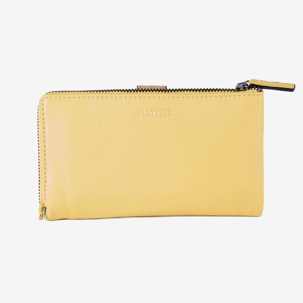 Billetero de piel para mujer, Serie strap leather. 16.5x10 cm - Matties Bags