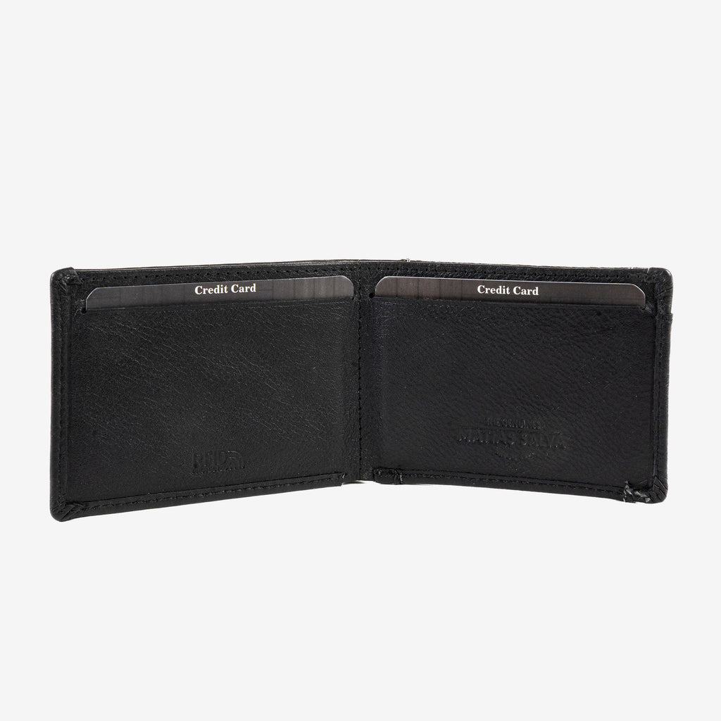 Billetero piel negro, Colección Exotic Leather. 11,5x9,5 cm - Matties Bags