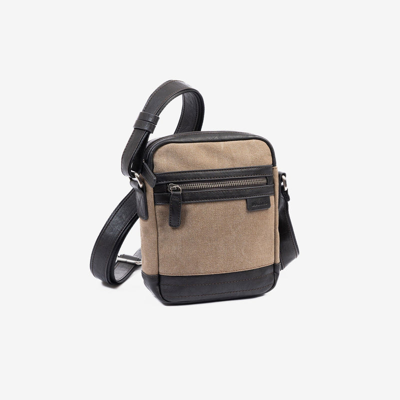 Bolso bandolera para hombre , color marrón, Serie Lona. 17x22 cm - Matties Bags