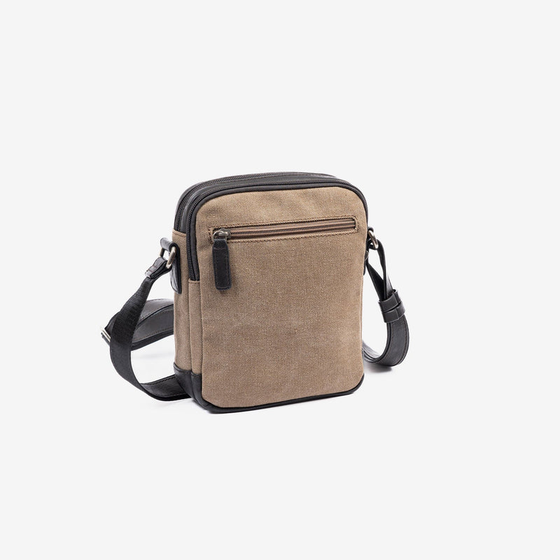 Bolso bandolera para hombre , color marrón, Serie Lona. 17x22 cm - Matties Bags