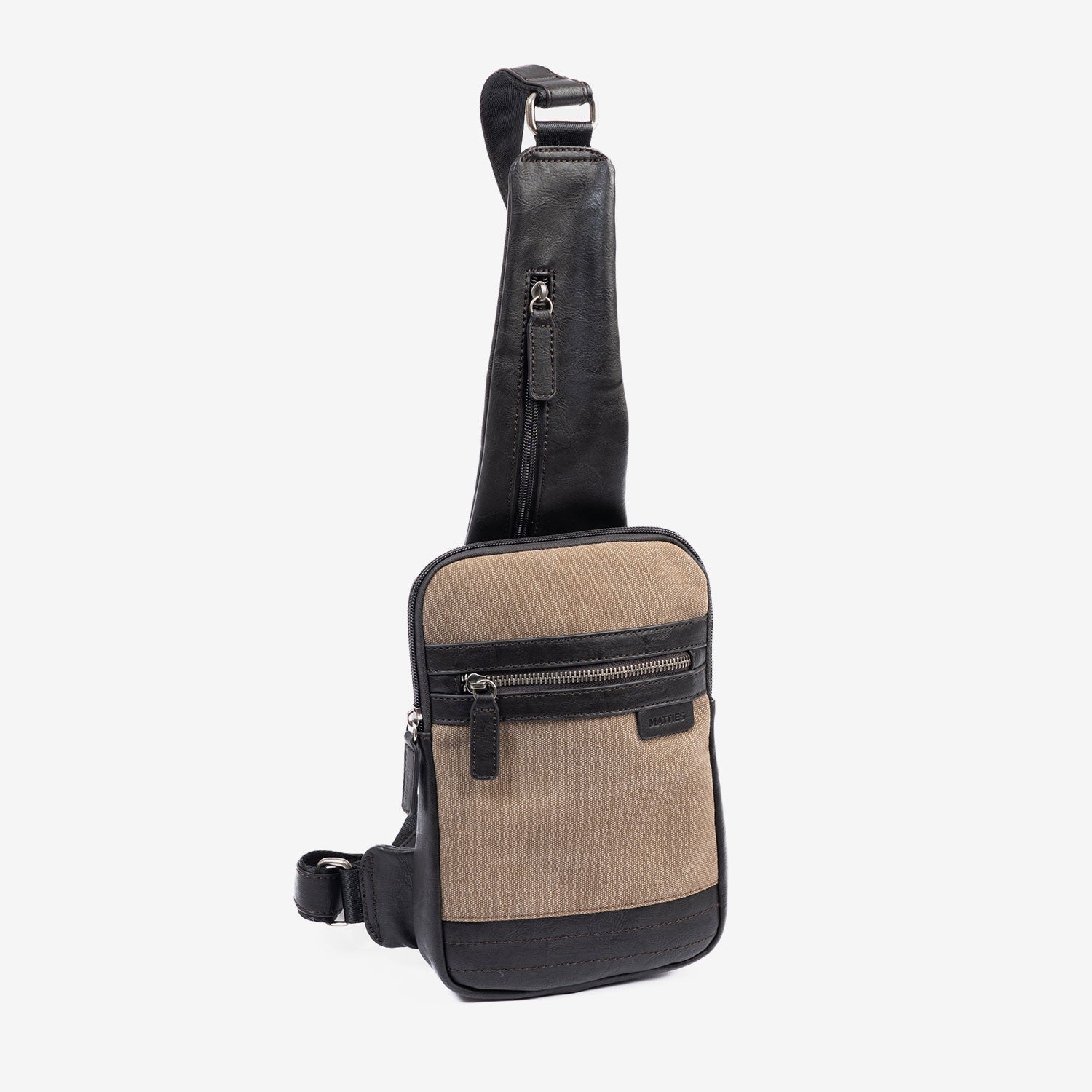 Bolso bandolera para hombre , color marrón, Serie Lona. 17x25 cm - Matties Bags