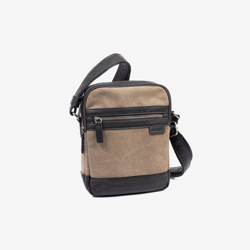 Bolso bandolera para hombre , color marrón, Serie Lona. 19x24 cm - Matties Bags