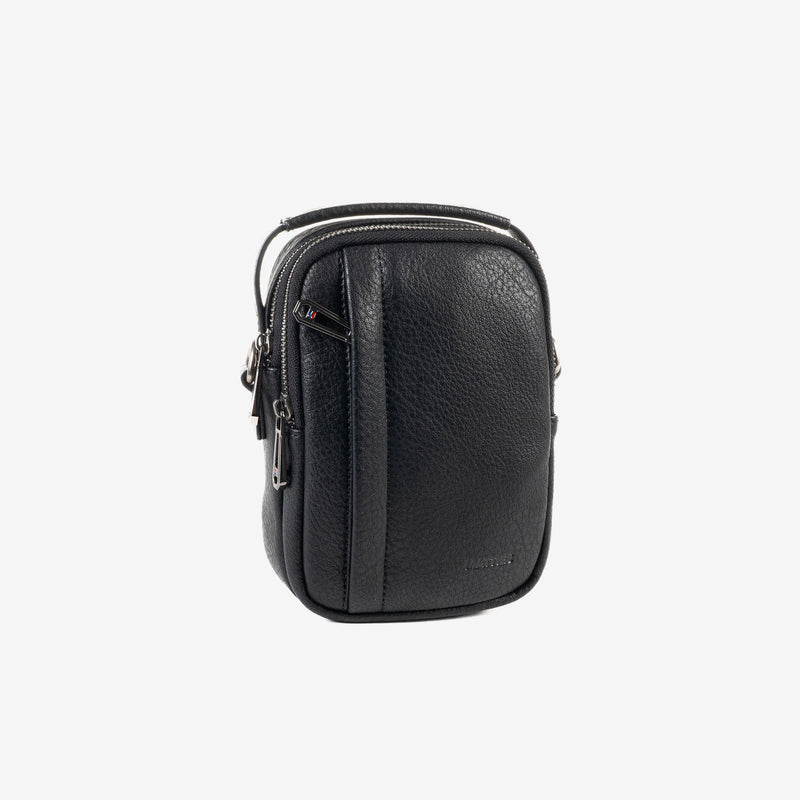 BOLSO BANDOLERA PARA HOMBRE, COLOR Negro, COLECCIÓN NEW NAPPA. 12x18x06 cm - Matties Bags