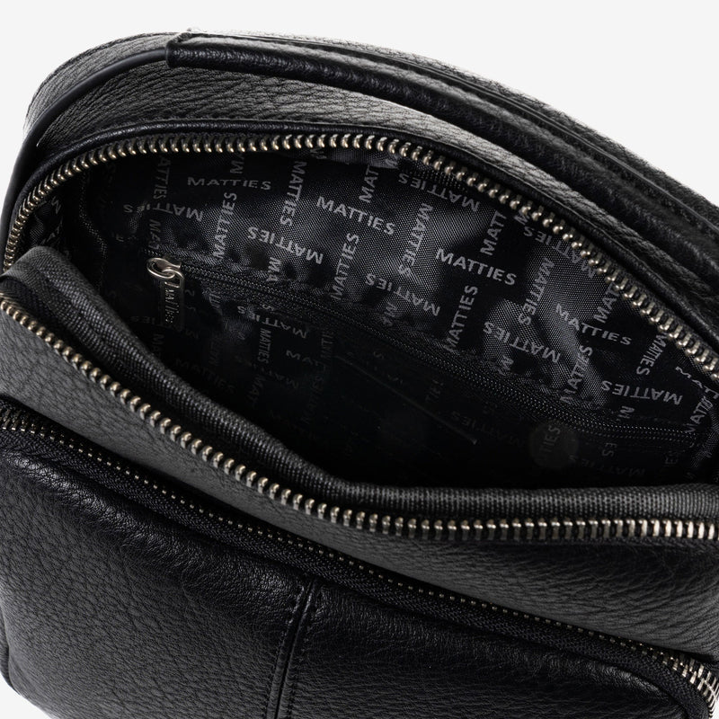 BOLSO BANDOLERA PARA HOMBRE, COLOR Negro, COLECCIÓN NEW NAPPA. 19x24x06 cm - Matties Bags