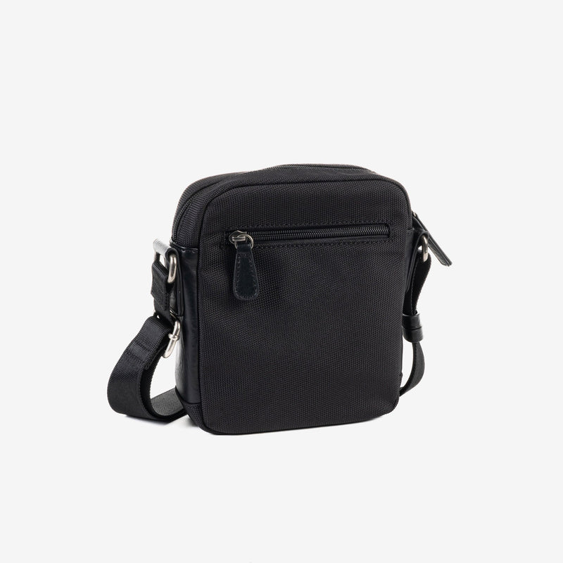 BOLSO BANDOLERA PARA HOMBRE, COLOR Negro, COLECCIÓN NYLON SPORT. 15.5x18.5x6.5 cm - Matties Bags