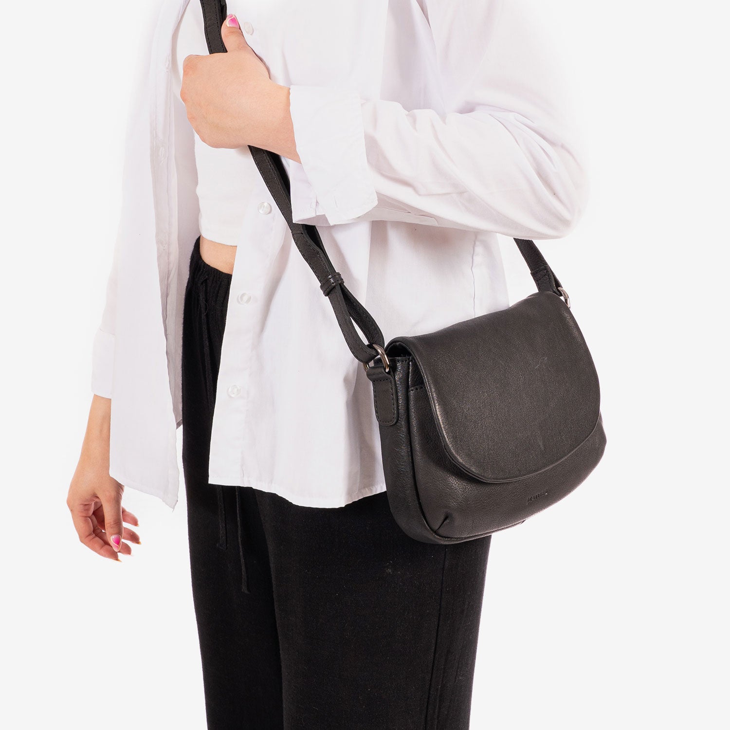 Bolso bandolera, Serie eva/leather. 22.5x15x06 cm - Matties Bags