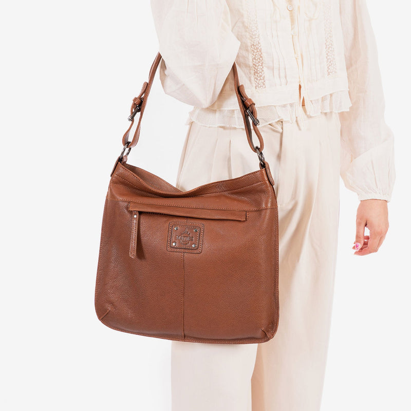 Bolso de hombro con bandolera, Serie eva/leather. 34x31x05 cm - Matties Bags