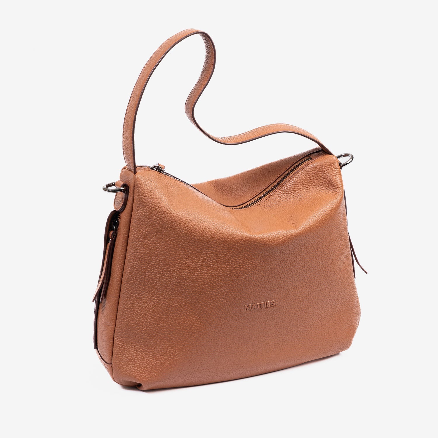 Bolso de hombro con bandolera, Serie floater/leather. 34x29x10 cm - Matties Bags