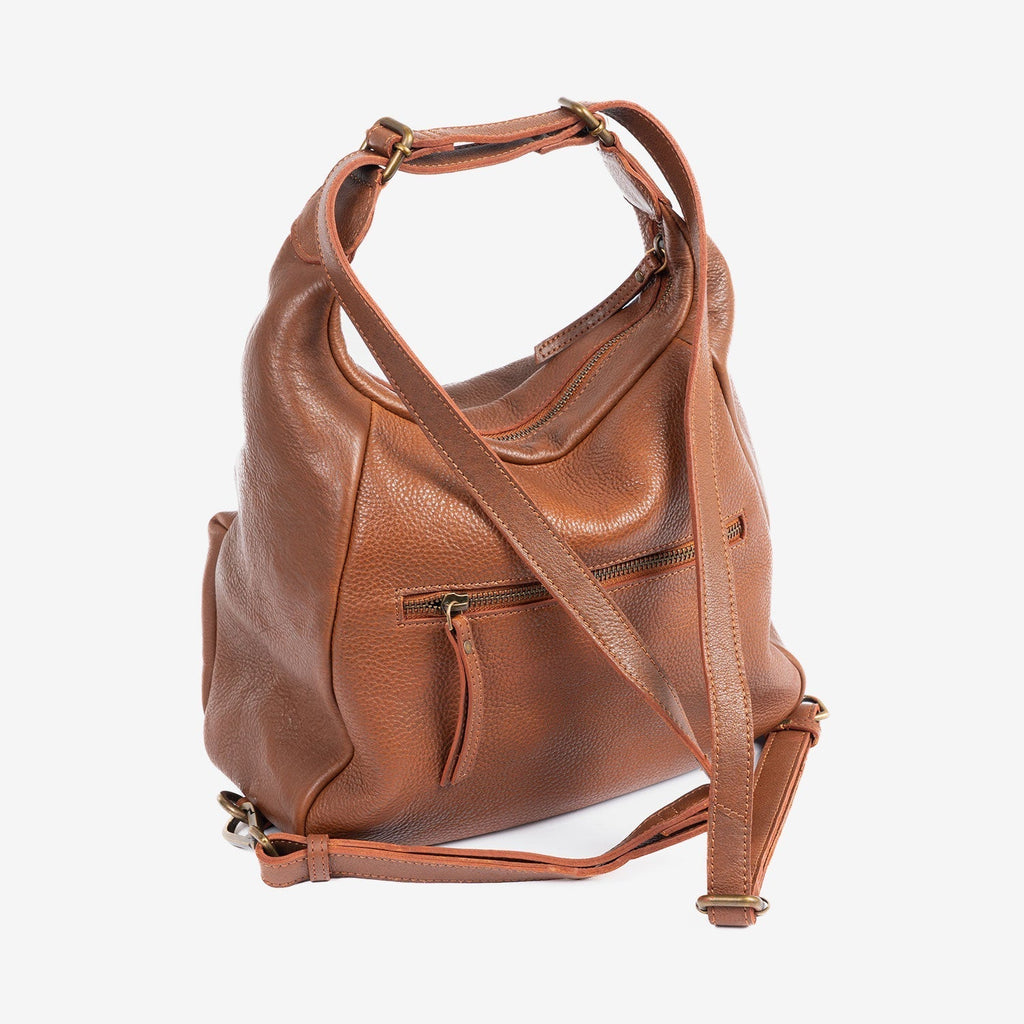 Bolso de hombro convertible en mochila, Serie eva/leather. 28x28x13 cm - Matties Bags