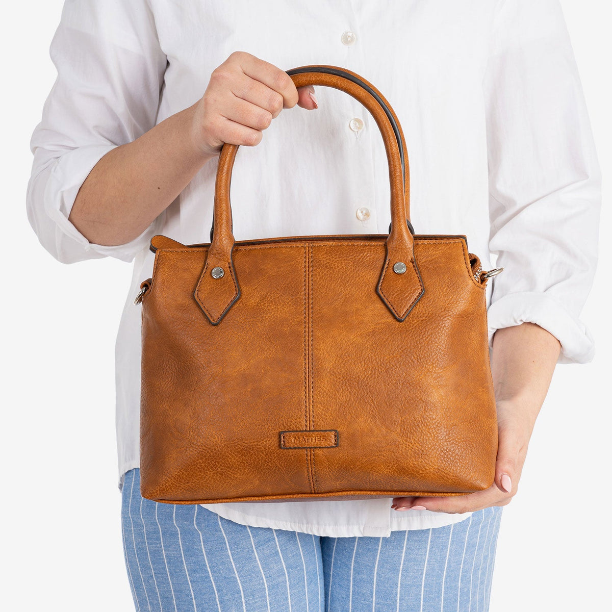 BOLSO DE MANO CON BANDOLERA, SERIE NEW CLASSIC. 28x20x11 CM - Matties Bags