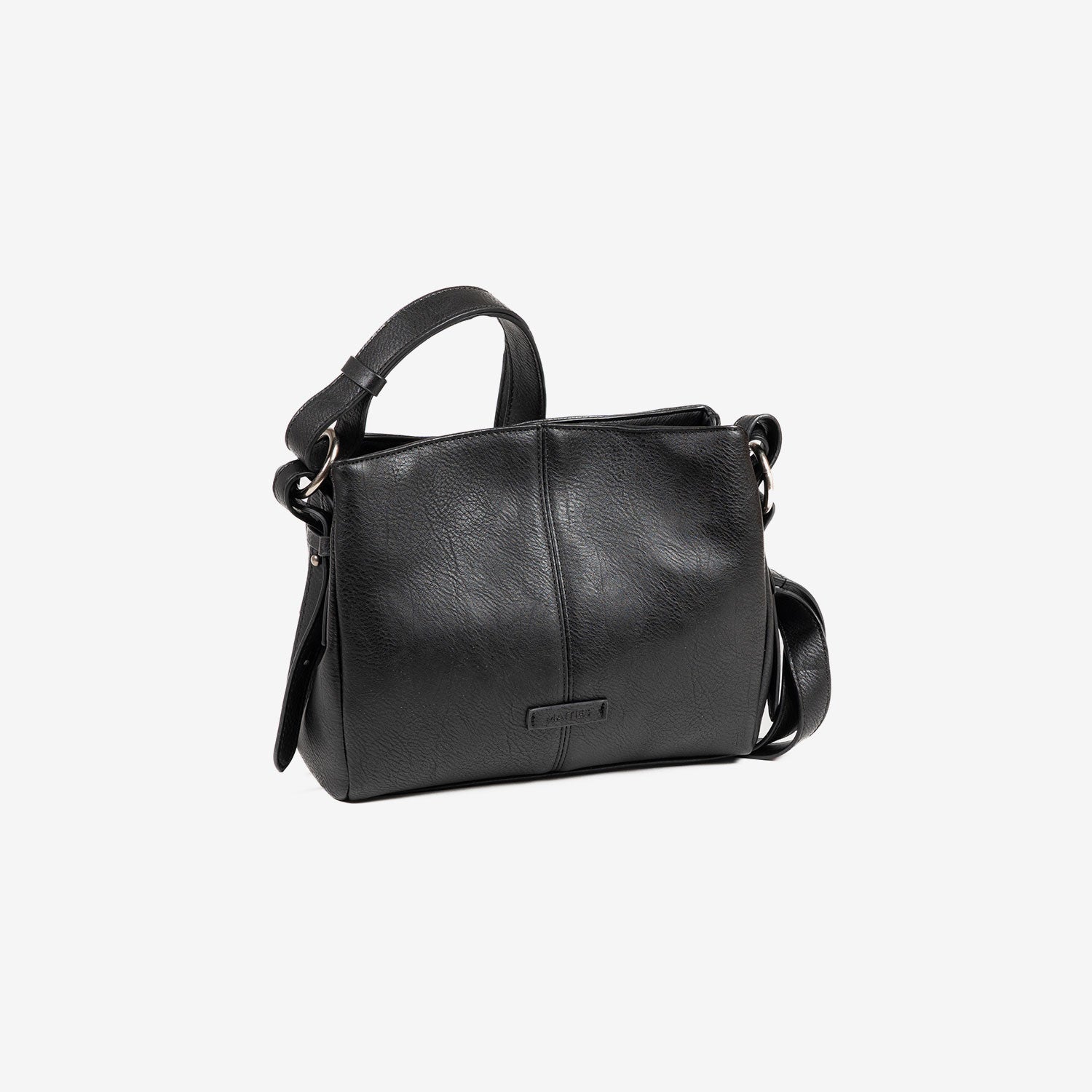 BOLSO DE MUJER, COLOR NEGRO - V, SERIE NEW CLASSIC. 24x19x10.5 CM - Matties Bags