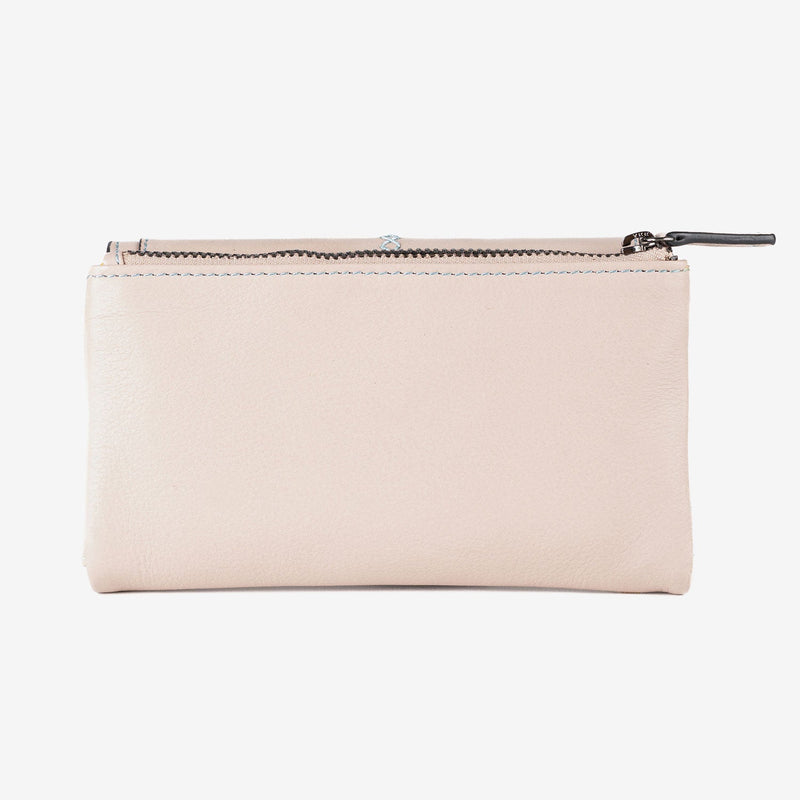 Cartera de piel para mujer, Serie stitch leather. 17x10 cm - Matties Bags