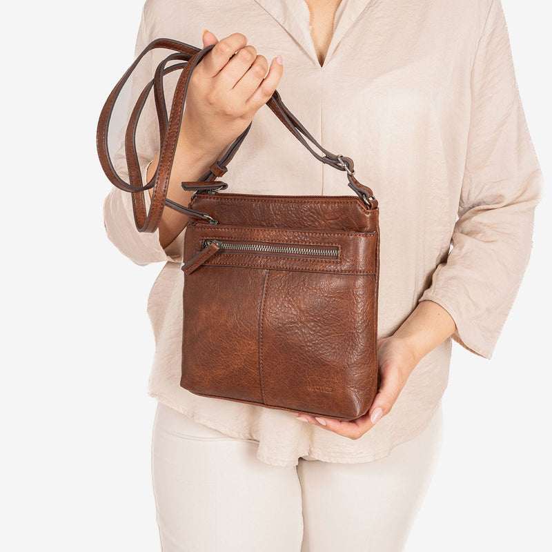 MINI BOLSO BANDOLERA PARA MUJER, SERIE MINIBAGS ESMERALDA. 21x21x6 cm - Matties Bags