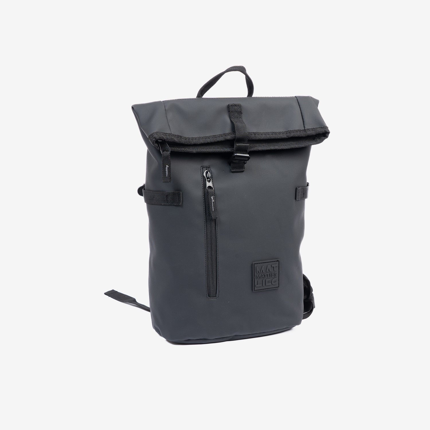 Mochila compacta color negro, unisex, impermeable y perfecta para lo esencial. 22x35x9 cm - Matties Bags