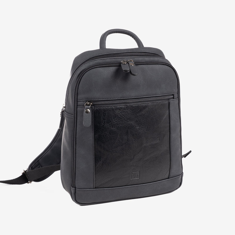Mochila para hombre, color negro, Colección canvas. 27x36x9 cm - Matties Bags