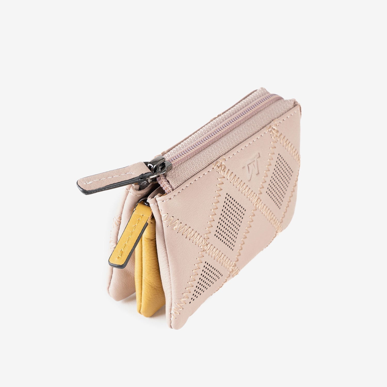 Monedero de piel para mujer, Serie laser leather. 12x07 cm - Matties Bags