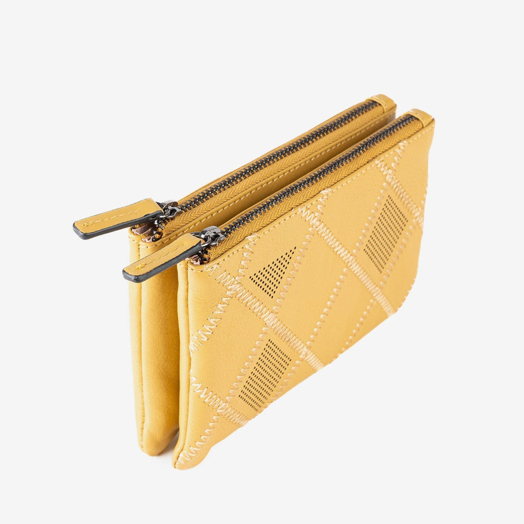 Monedero de piel para mujer, Serie laser leather. 16x10 cm - Matties Bags